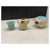 Collection of Ceramics: Piggy Bank, Elephant Pitch