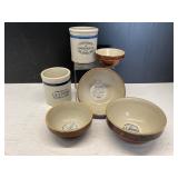 Stoneware Crocks and Mixing Bowls Set