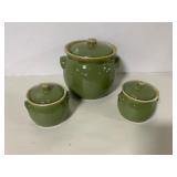 Hull Pottery Green Canister Set