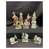 Collection of Ceramic Figurines and Holders