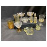 Assorted Pressed and Enameled Glassware Set