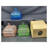 Set of 3 Pressed Glass Candy Dishes