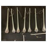 White Roman Blown Glass Icicle Ornaments