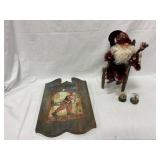 Santa Wall Hanging and Figurine Set