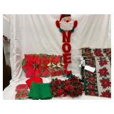 Holiday Decor Lot with Poinsettia Theme