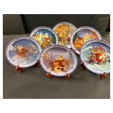 Six 8-Inch Decorative Santa Plates