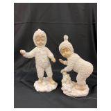 Snowball Fun Pair Resin Figurines