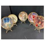 5 Plates with 5 Decorative Stands