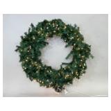 40-Inch Variegated Green Pre-Lit Wreath