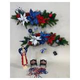 Patriotic Christmas Swags With Accessories