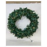 40-Inch Variegated Green Wreath with Lights