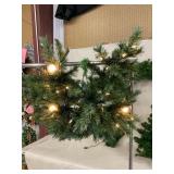 Lighted Evergreen Chandelier and Holiday Set