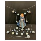 Porcelain Doll With Ornaments Display