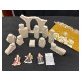 Sand Cast Irish Stone Celtic Nativity Set