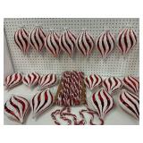 17 Red and White Ornaments