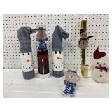 Snowman Decor and Wine Accessories Lot