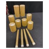 Gold Glitter LED Candles and Taper Set