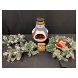 Snowman Chimenea and Holiday Decor Set
