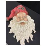 Carved Wooden Santa Claus Wall Hanging