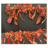 Poinsettia Ribbon Decorations and Rolls