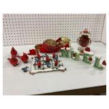 Christmas Decor With Cardinal Figurines