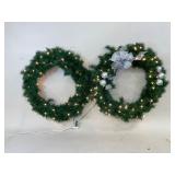 48-Inch Blue/Green Pre-Lit Wreaths