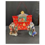 Christmas Figurines and Fabric Advent Calendar