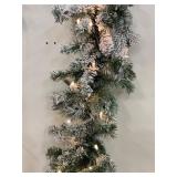 Five 9-Foot Pre-Lit Flocked Garlands