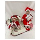 Christmas-Themed Porcelain Dolls