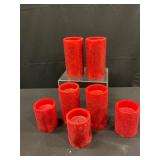 Red LED Glitter Candles