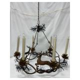 Vintage Wrought Iron Stag Chandelier