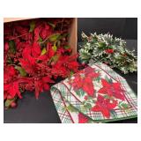 Table Runner and Red Poinsettia Picks