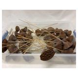 42 Dried Lotus Pods on Stems