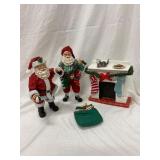 Santa Figurines and Mantel Decoration Set