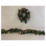 Outdoor Garland and Wreath Set with Decor