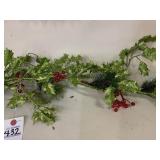 10 Glittered Holly Leaf Garlands, 4-Foot Each