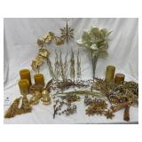 Gold Tone Decor and Candles