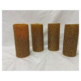 Four 7.5-Inch Lighted Beaded Candles