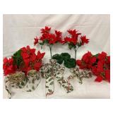 Christmas Ribbon and Floral Decor Lot