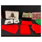 Holiday Tablecloths, Trays, and Plates Set