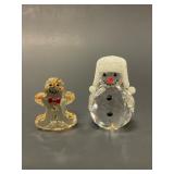 Swarovski Crystal Snowman and Gingerbread Man
