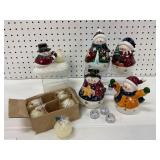 Ceramic Snowman Candle Holders