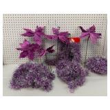 Purple Metallic Floral Decorations