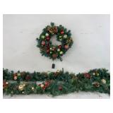 Pre-Decorated Garland and Wreath Set