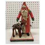 1988 Natten Papier-Mï¿½chï¿½ Santa with Deer