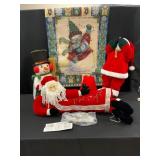 Holiday Decor Lot With Santa, Snowman, and More
