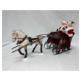 Santa and Mrs. Claus with Horse Sleigh Figurine