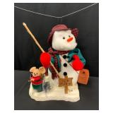 Animated Snowman Ice Fishing Display