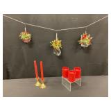Holiday Decor Lot with Candles and Ornaments