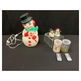 Holiday Snowman Decor Lot with Accessories